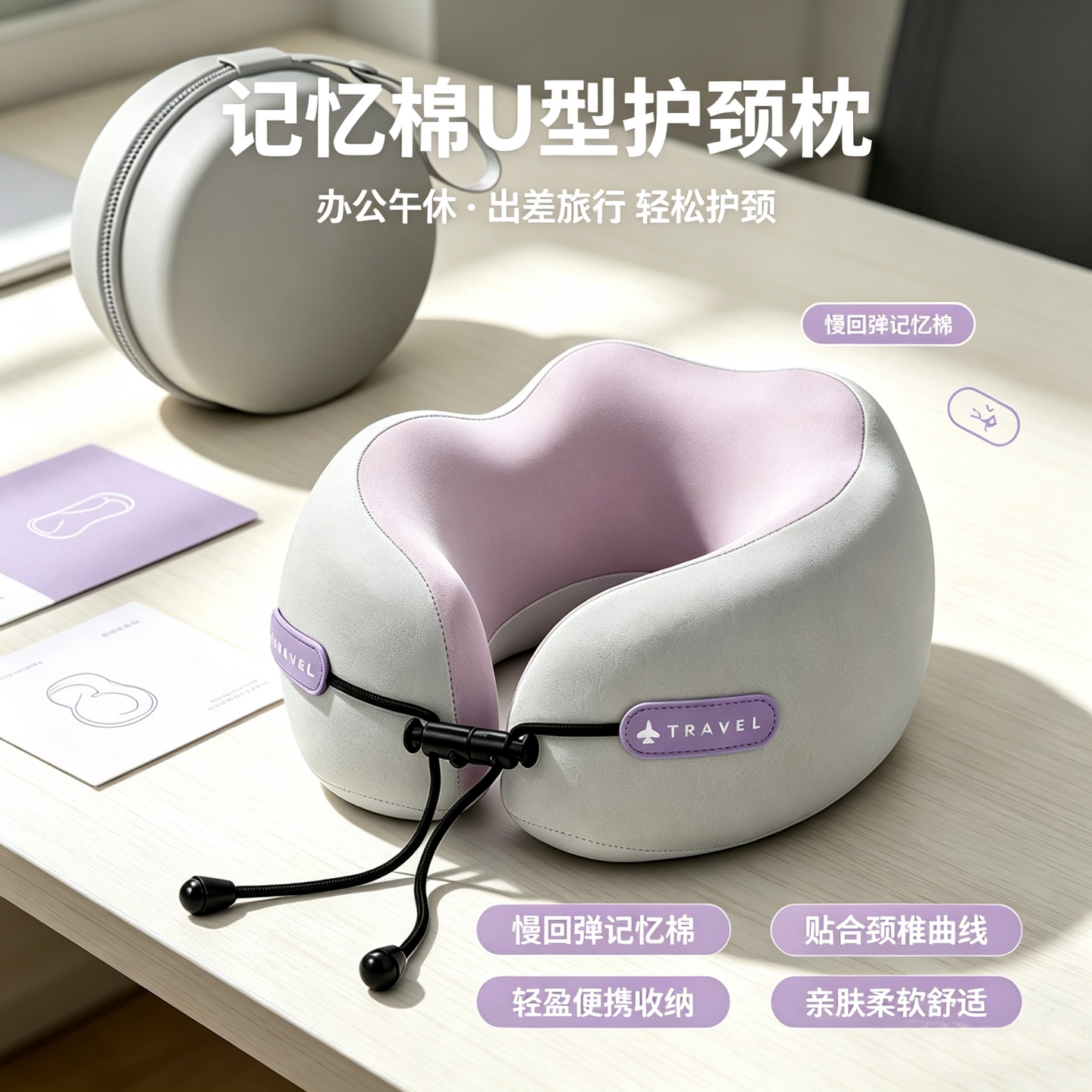 记忆棉U型护颈旅行枕飞机高铁