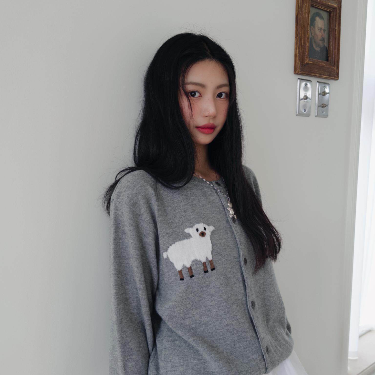 韩国代购 artistkomplex SHEEP WOOL ROUND 小羊图案 针织衫
