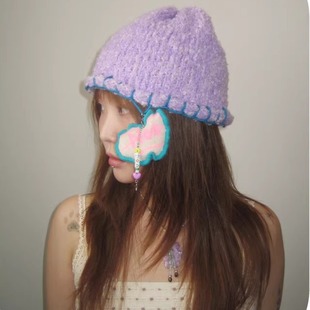 韩国代购 minjiena im_chive联名 Heart Charm & Stitch 针织帽