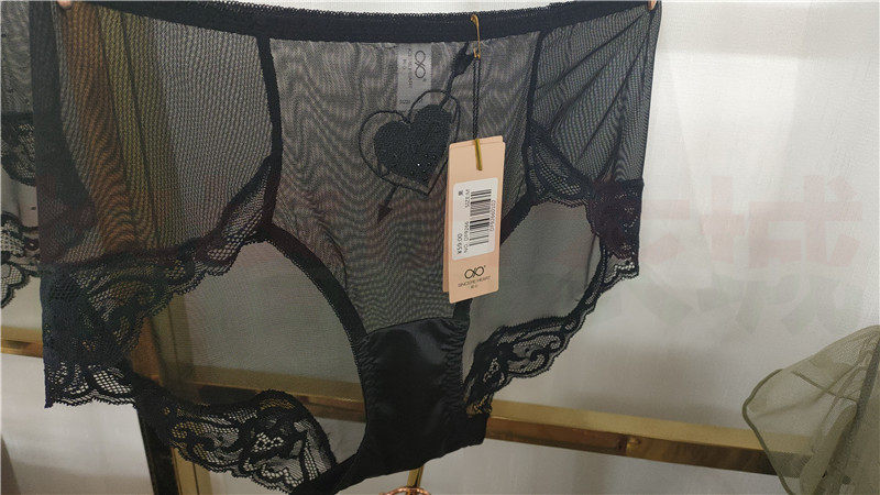 訫心df9266中高腰性感大红婚庆本命年包臀蕾丝奢华无痕女士内裤