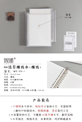 微诺WY-Y9-5活页本/A4/60P/英语/PP