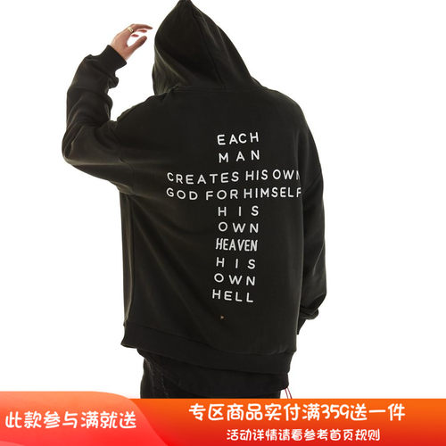 纽约潮牌Profound Foundation支线 3M反光标语十字架logo卫衣帽衫