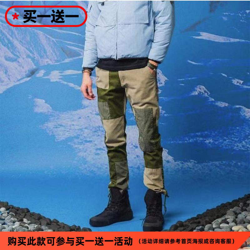 publish做旧补丁拼接绑带工装裤