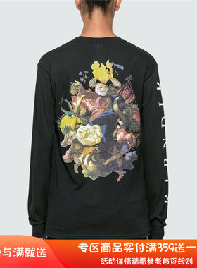 秒杀清仓ripndip heavinly bodies贱猫天堂花卉圣母猫油画长袖T恤