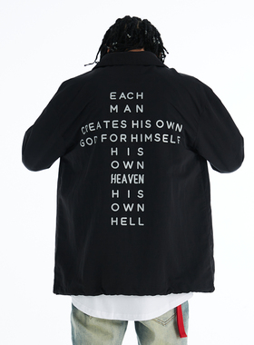 纽约潮牌Profound Foundation支线 3M反光十字架标语轻薄教练夹克