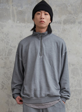 【清仓特价】XMXX联名Fairplay洗水做旧宽松情侣休闲高领拉链卫衣