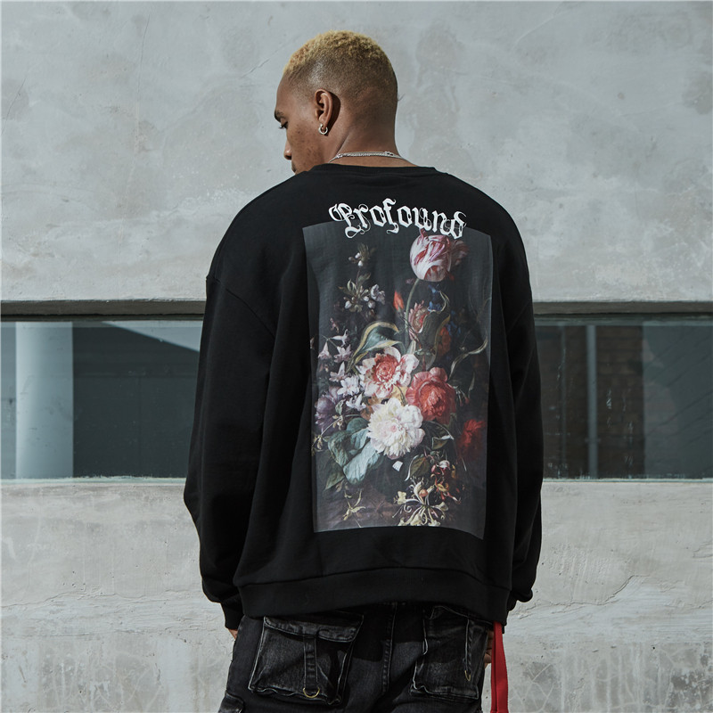 纽约潮牌profound经典花卉油画 fog essentials风 宽松os情侣卫衣