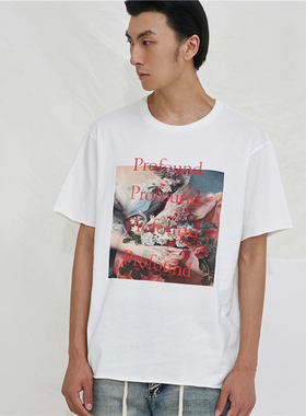 纽约潮牌Profound Foundation支线 圣母花卉油画 宽松情侣短袖T恤