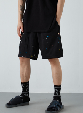 纽约潮牌Profound Foundation支线 泼墨宽松篮球裤沙滩裤网眼短裤