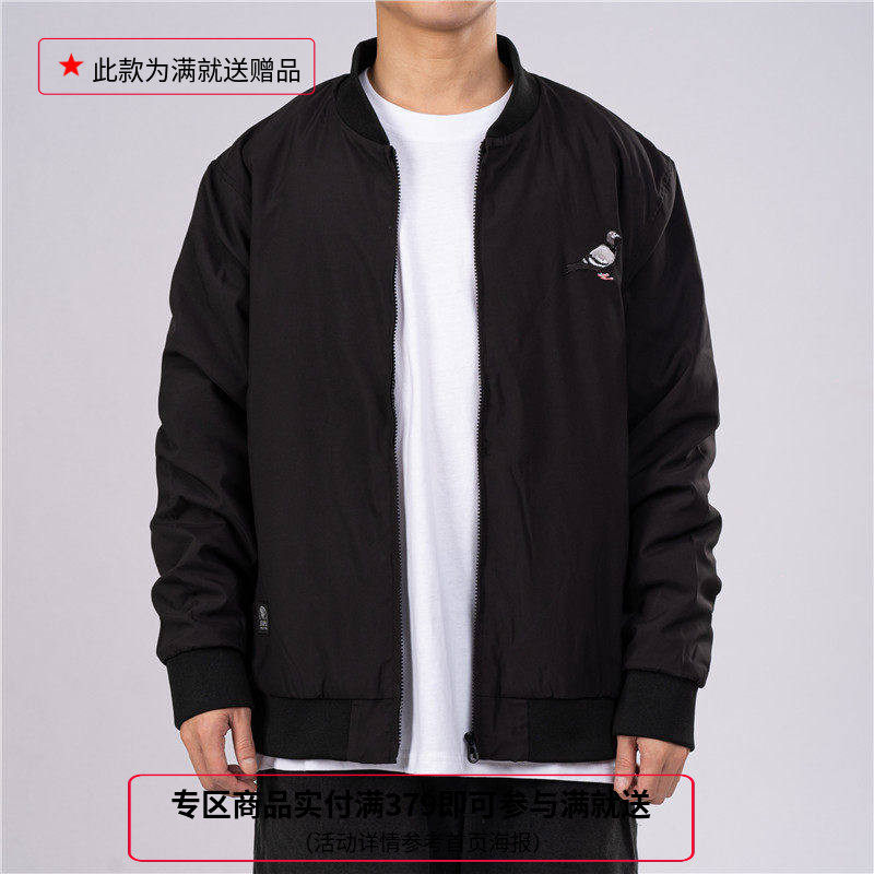 纽约潮牌staple pigeon飞行夹克 基础经典款刺绣logo薄款棉服外套