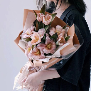 武汉鲜花同城配送布朗尼郁金香午夜蓝生日 进口郁金香