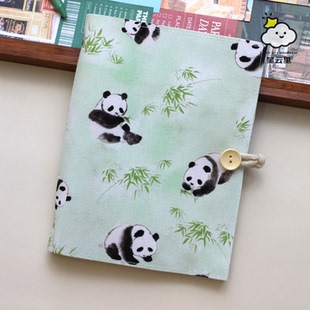 星云里竹子熊猫 原创A5A6布艺本子活页手帐记事日记礼物集章日程