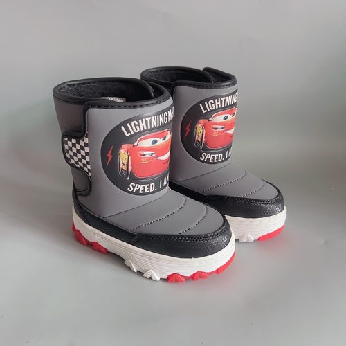 外贸出口儿童雪地靴冬季二棉-20度保暖防水卡通蜘蛛侠轻便防滑短