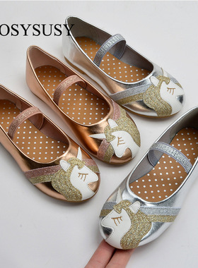 女童单鞋儿童公主韩版2023新款children绣花卡通宝宝豆豆鞋shoes