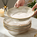 菜盘家用陶瓷盘子2025新款 轻奢汤盘深盘简约高颜值碗盘餐具套装