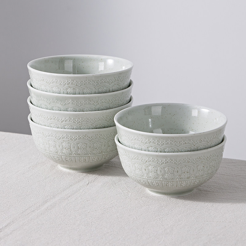 中式青瓷芝麻釉下彩碗米饭碗陶瓷面碗家用汤碗具鱼盘子碟菜盆,餐饮具,碗,淘宝优惠券,粉丝福利购,淘宝优惠卷