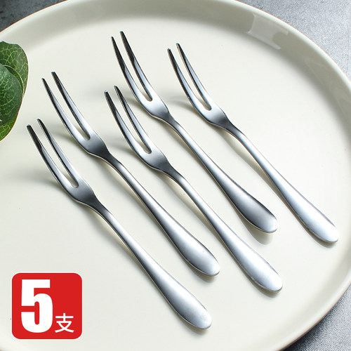 创意5支装不锈钢家用小叉子