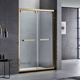 轻奢窄边细边框不锈钢钛金色淋浴房一字形移门玻璃门整体浴室隔断