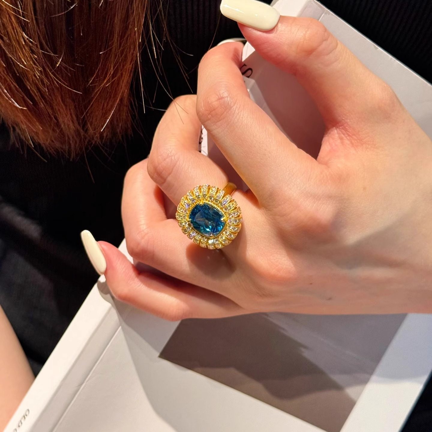 女黄金戒指足金999女士戒指欧美风格轻奢百搭古法戒足金支持复检