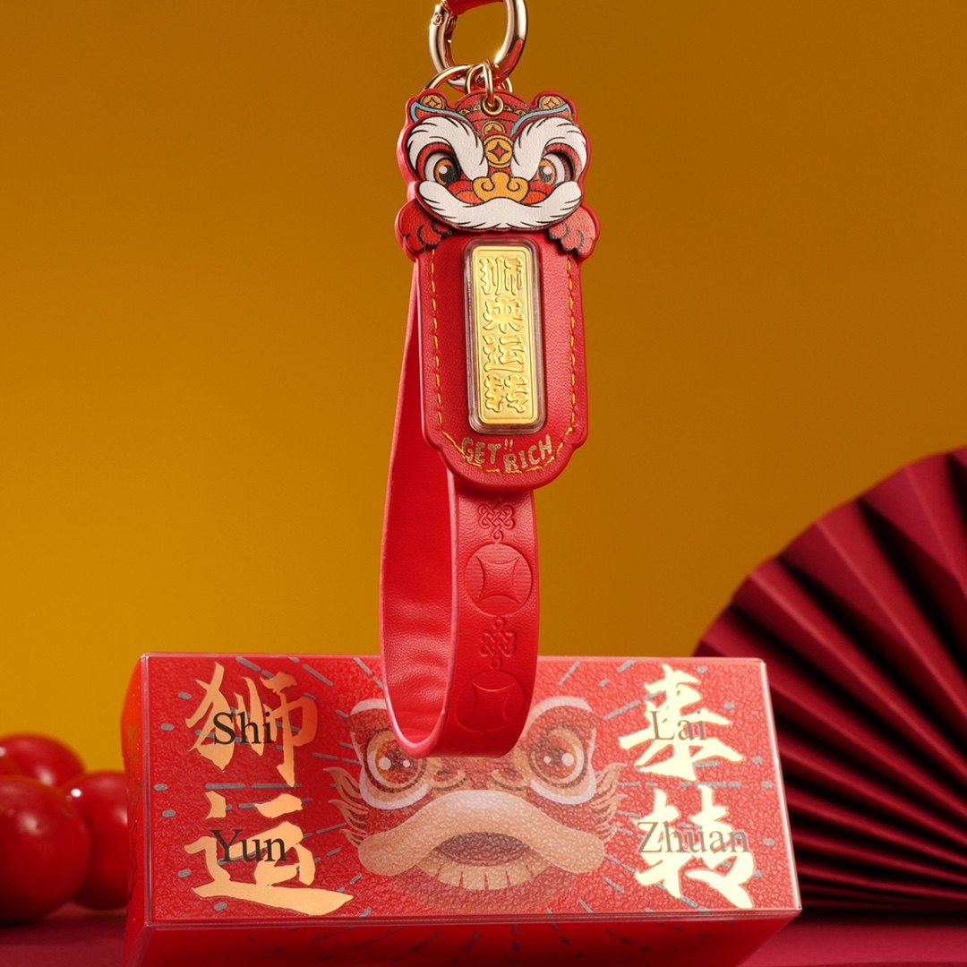 黄金999喜庆钥匙扣手机挂件礼物足金0.01克小克重真金礼品日常
