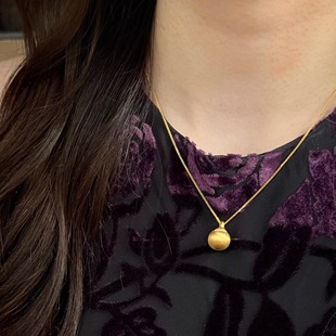 新款简约时尚黄金吊坠拉丝足金珠子小球吊坠AU999支持复检CHIC