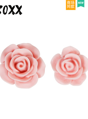 CROXX 洞洞鞋配饰粉嫩色系玫瑰花装饰扣鞋花配件diy卡扣适配Crocs