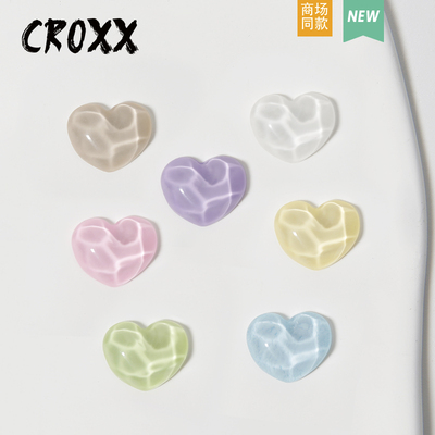 CROXX 冰感水波纹洞洞鞋配饰装饰扣diy鞋花鞋扣适配Cross/Crocs