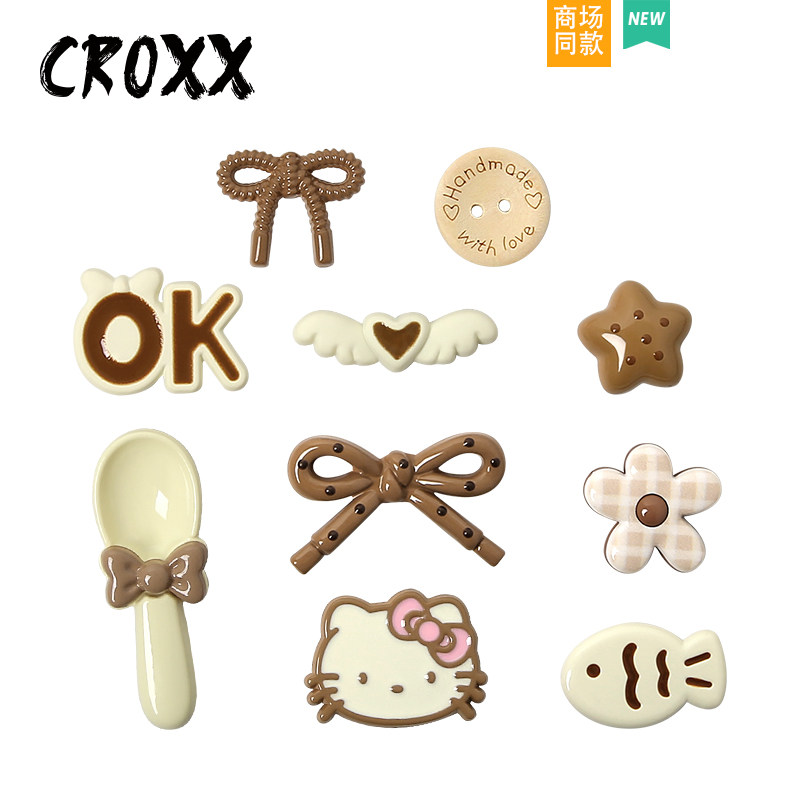 CROXX鞋花洞洞鞋配饰DIY装饰扣蝴蝶结星星鞋卡扣适配crocs/cross