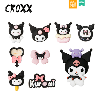 CROXX 卡通黑色米米洞洞鞋配饰鞋花鞋扣diy装饰扣豆豆鞋适配Cross