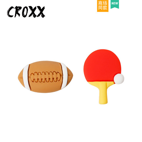 CROXX 仿真体育运动乒乓球洞洞鞋配饰鞋花鞋扣 适配Cross/Crocs