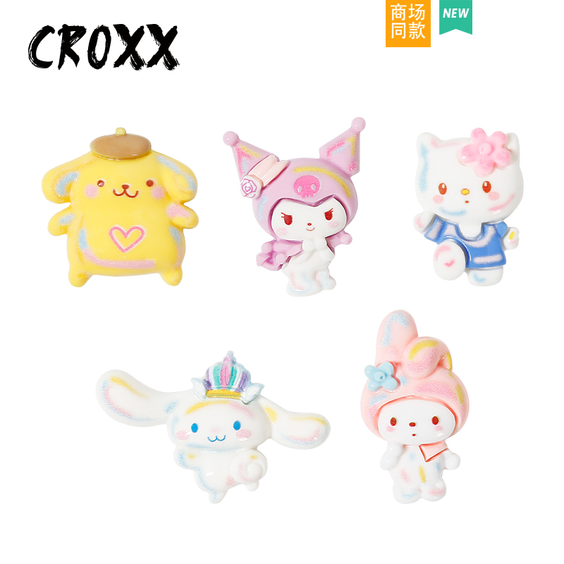 CROXX 洞洞鞋配饰镭射感鞋扣diy配件装饰卡扣配饰适配Cross/Crocs