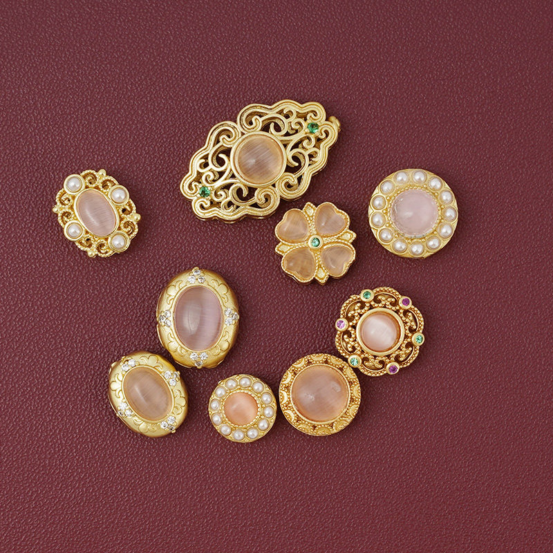 CROXX 粉嫩色猫眼古法国风洞洞鞋配饰鞋花装饰扣适配Cross/Crocs,服饰配件/皮带/帽子/围巾,鞋扣,淘宝优惠券,粉丝福利购,淘宝优惠卷