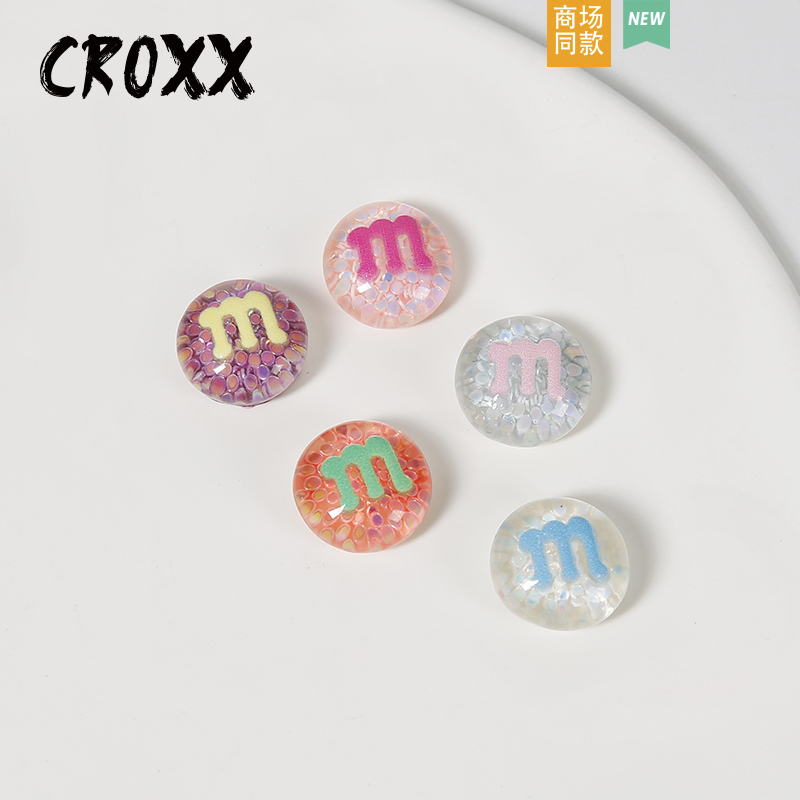 CROXX 闪粉炫彩M豆洞洞鞋配饰鞋扣鞋花装饰扣卡扣适配Cross/Crocs