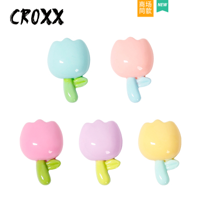 CROXX 胖郁金香洞洞鞋配饰豆豆鞋配件高级鞋花卡扣适配CrossCrocs