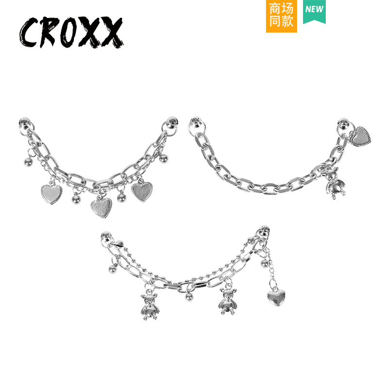 CROXX 洞洞鞋配饰金属小熊鞋链高级装饰扣鞋花diy配件适配Crocs
