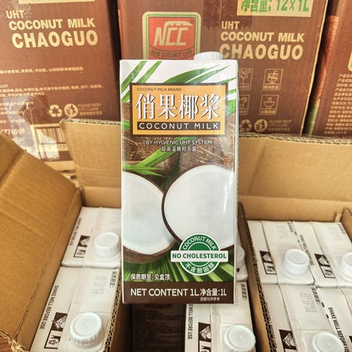 海南俏果椰浆1L×12盒 老挝咖啡泰式奶茶 甜品西米露原料咖喱整箱