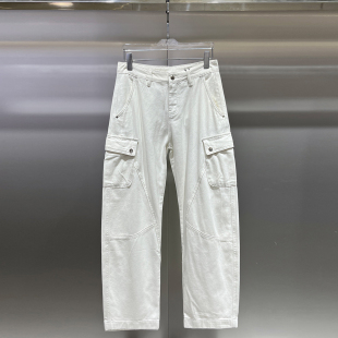 美式工装风男款纯色牛仔裤2026新款多口袋时尚潮流男士宽松阔腿裤