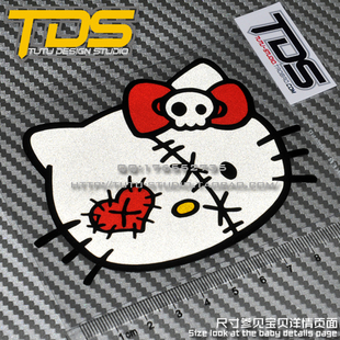 TUTU圖圖車貼-HellaFlush贴纸 Kitty趣味头A款 反光贴 车贴 贴纸