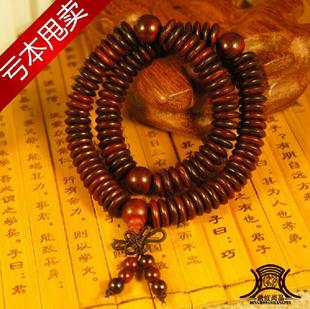 红酸枝木片珠直径13mm*108颗佛珠手链手串男女款红木片珠佛珠