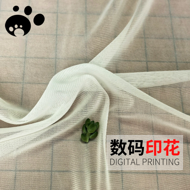 样卡271#韩国网纱针织弹力网纱密网眼透气透视丝袜紧身衣面料布料
