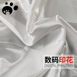 印花面料布料 超亮光滑无弹挺阔质感水晶斜纹缎 样卡171 行路者