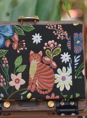 191c黑底猫咪 手工旅行水彩本手账本速写本300g棉浆阿诗宝虹法比