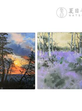 「NATSUME x 夏夜晚风指南」19cm大正方手工水彩本300g20张40页