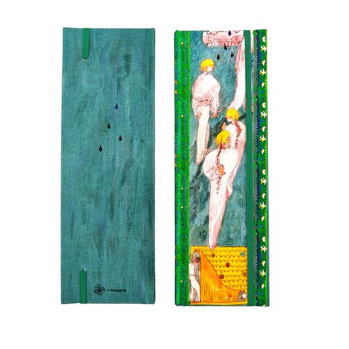 「NATSUME x 双枪老太婆」9x28cm竖版手工布艺线装水彩本宝虹阿诗