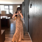 Tongse 暗香裙 人丝炒色提花45°斜裁连衣裙大摆鱼尾吊带裙长裙