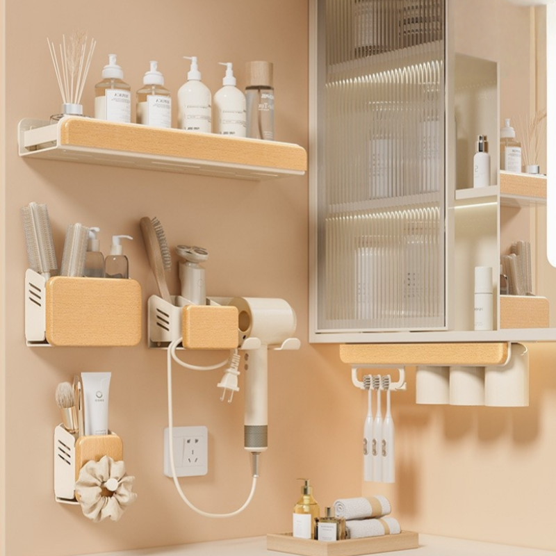 奶油风卫生间洗漱台置物架墙上收纳厕所浴室壁挂免打孔洗手台架子,家装主材,卫浴置物架,淘宝优惠券,粉丝福利购,淘宝优惠卷