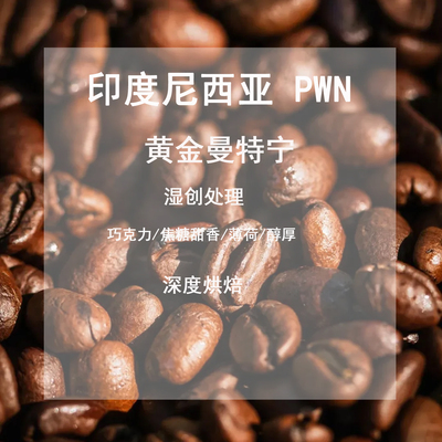 黄金曼特宁PWN 印度尼西亚深度烘焙巧克力味美式手冲精品咖啡熟豆