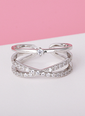 高级感交叉多圈装饰戒指2021年新款潮网红爆款日韩时尚个性食指戒