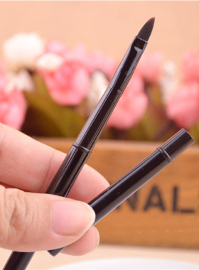 外贸 黑色小号精细 眼线刷 唇刷 化妆刷子带笔桶