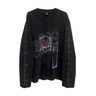 湿体wetbody 原创亚文化哥特废土长袖做旧T恤无性别中性上衣女